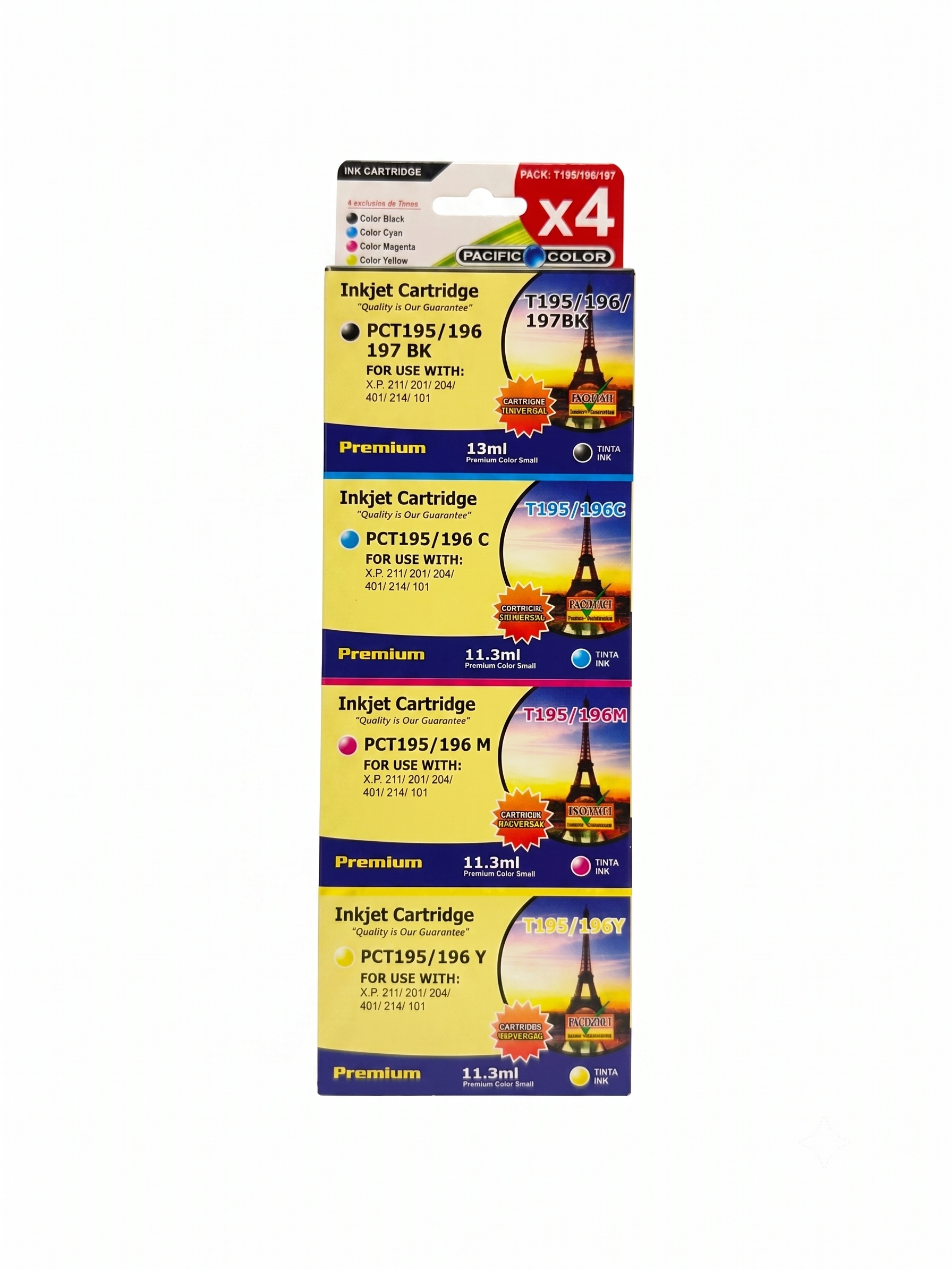 Pack X4 Cartuchos Alternativos Para Epson 197/196 /195