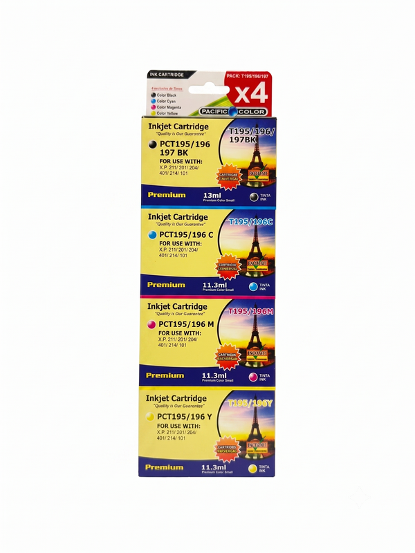 Pack X4 Cartuchos Alternativos Para Epson 197/196 /195