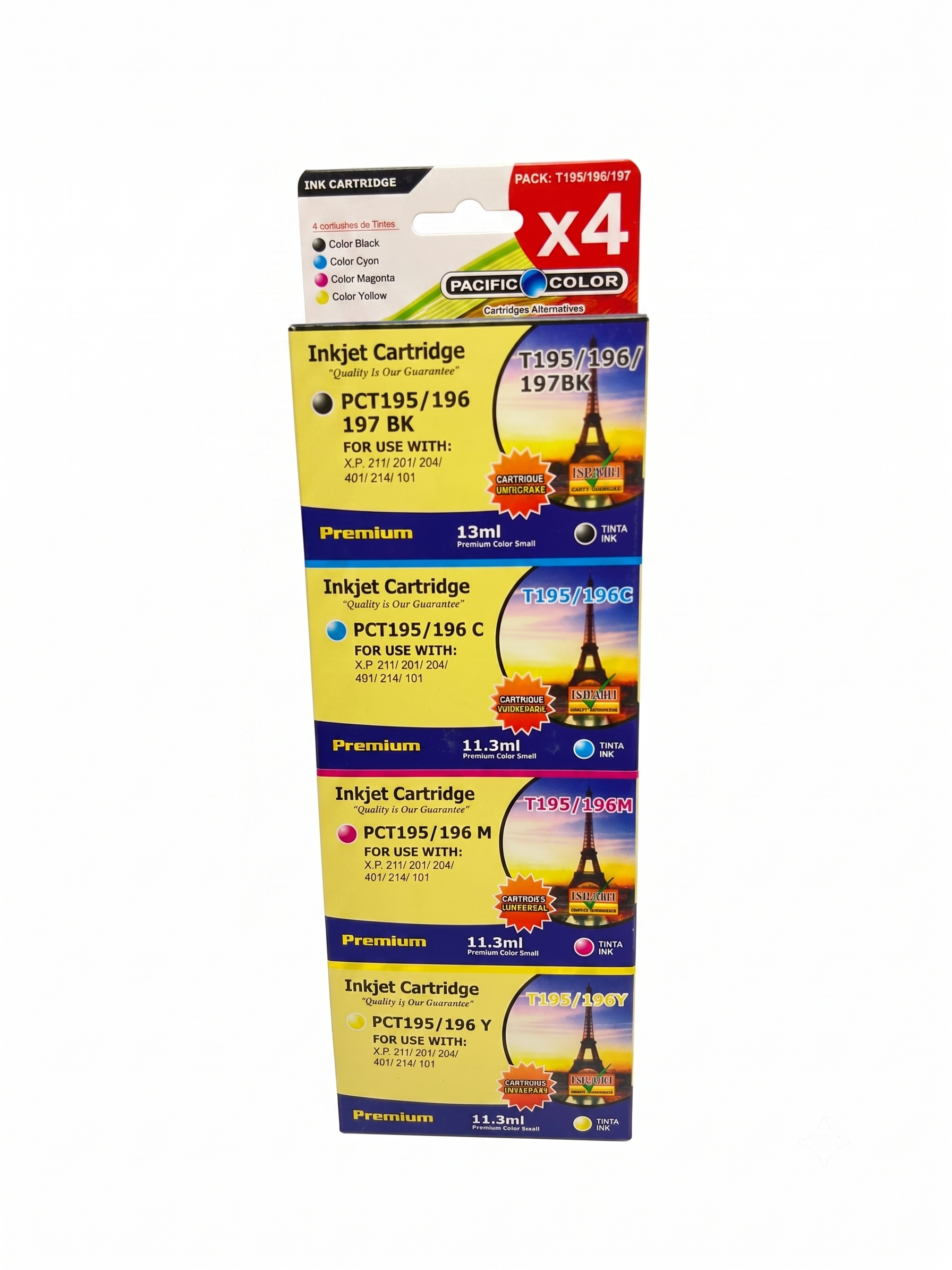 Pack X4 Cartuchos Alternativos Para Epson 197/196 /195