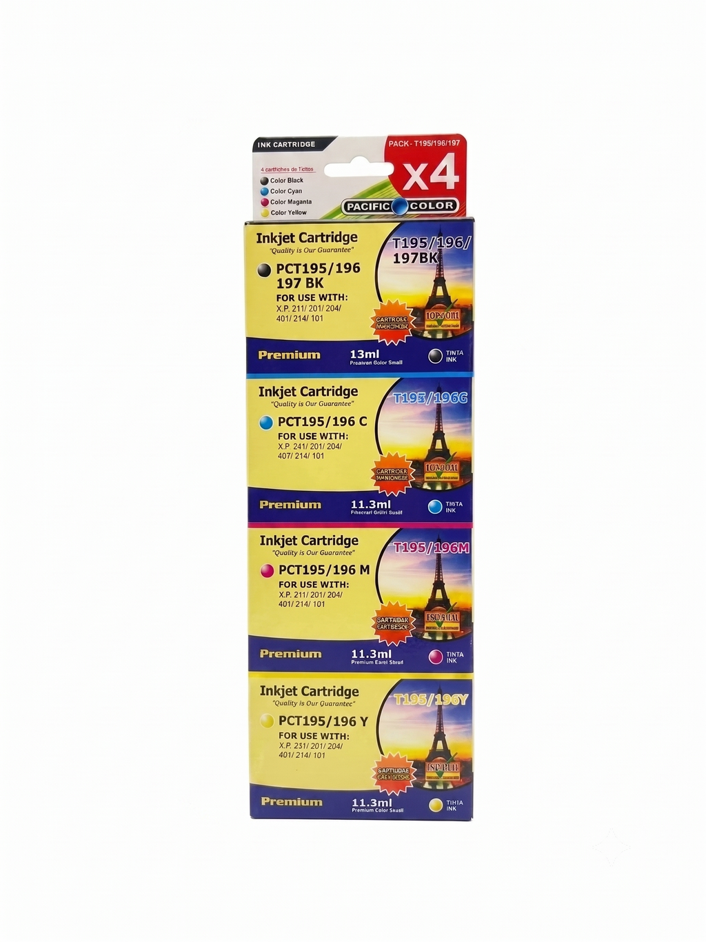 Pack X4 Cartuchos Alternativos Para Epson 197/196 /195