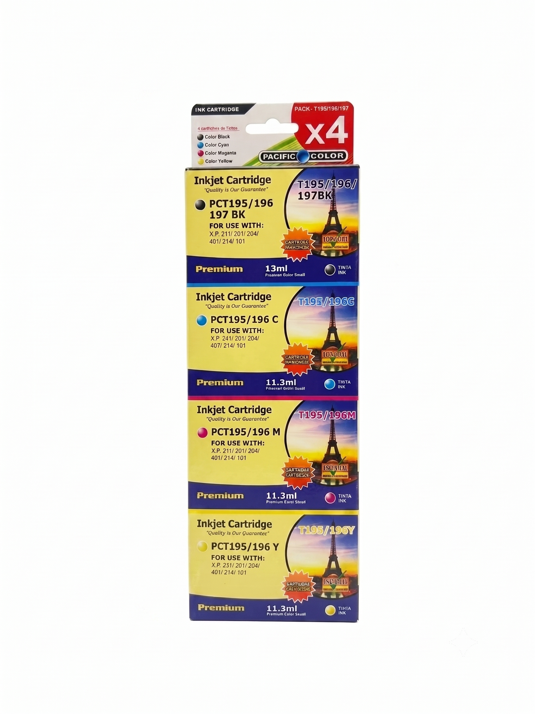Pack X4 Cartuchos Alternativos Para Epson 197/196 /195