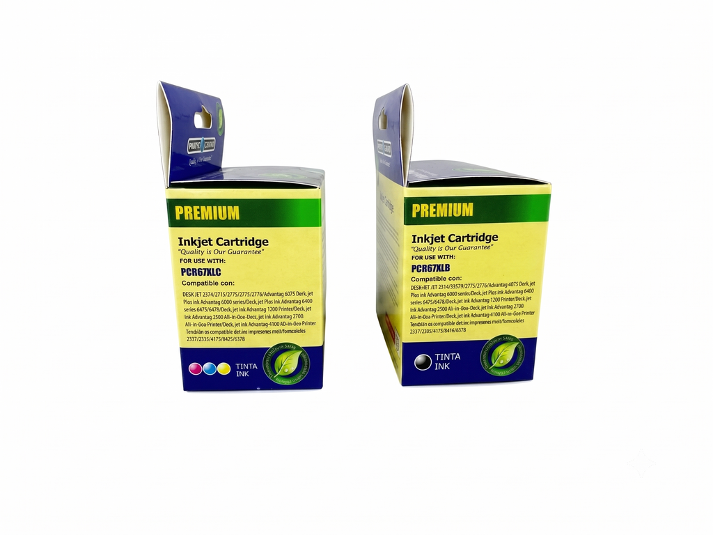 Pack x2 Cartuchos Alternativos HP 667XL TRICOLOR Y BK  36ML