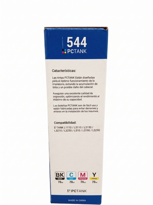Pack 4 Tintas Alternativas T544 70 ml para Epson L3210, L3250, L1250, L5190 y más