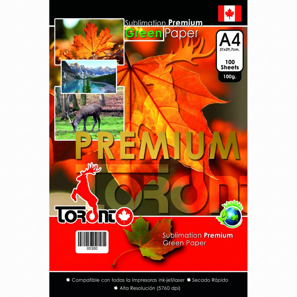 Papel de sublimación de 100gms A4/100H Torontograf
