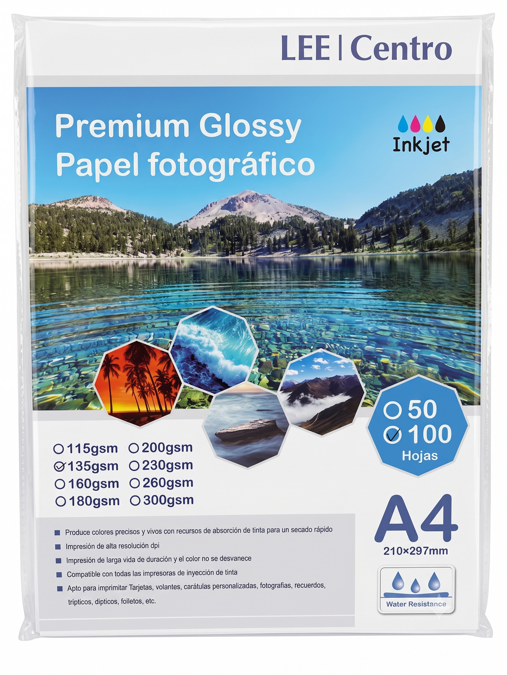 Papel Fotográfico de 135gms  A4/100H Torontograf